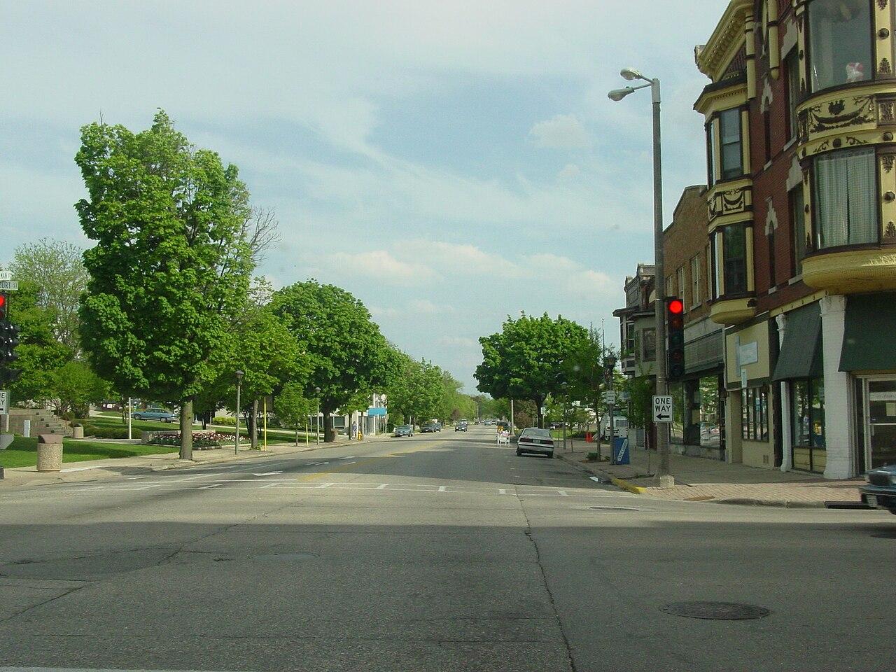 Downtown Janesville looking south on Main Street.
