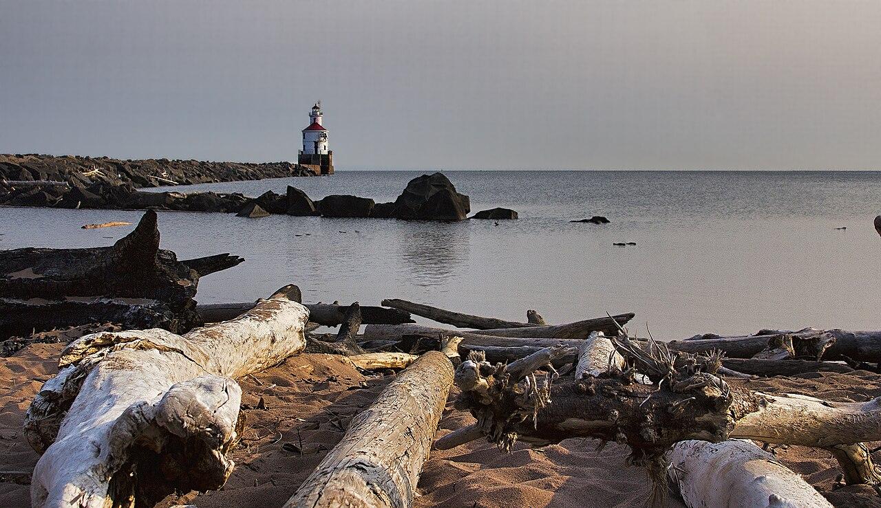 Lighthouse on Wisconsin Point near Superior WI.