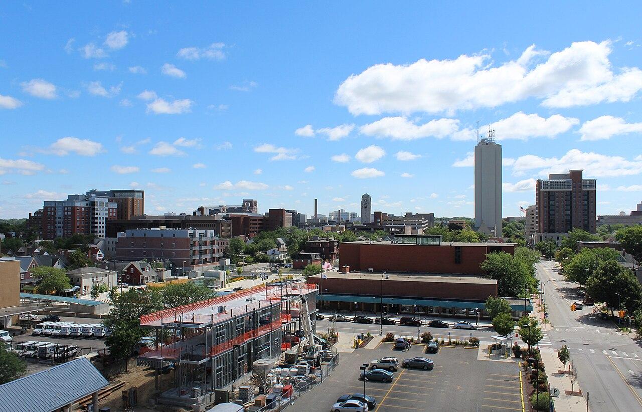 Ann Arbor, Michigan Skyline viewed from atop the Fourth & William Parking Structure