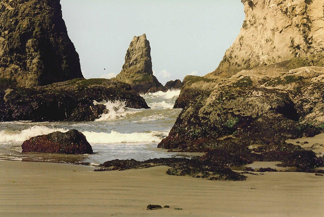 Rock formations along the coast, Bandon, Oregon.