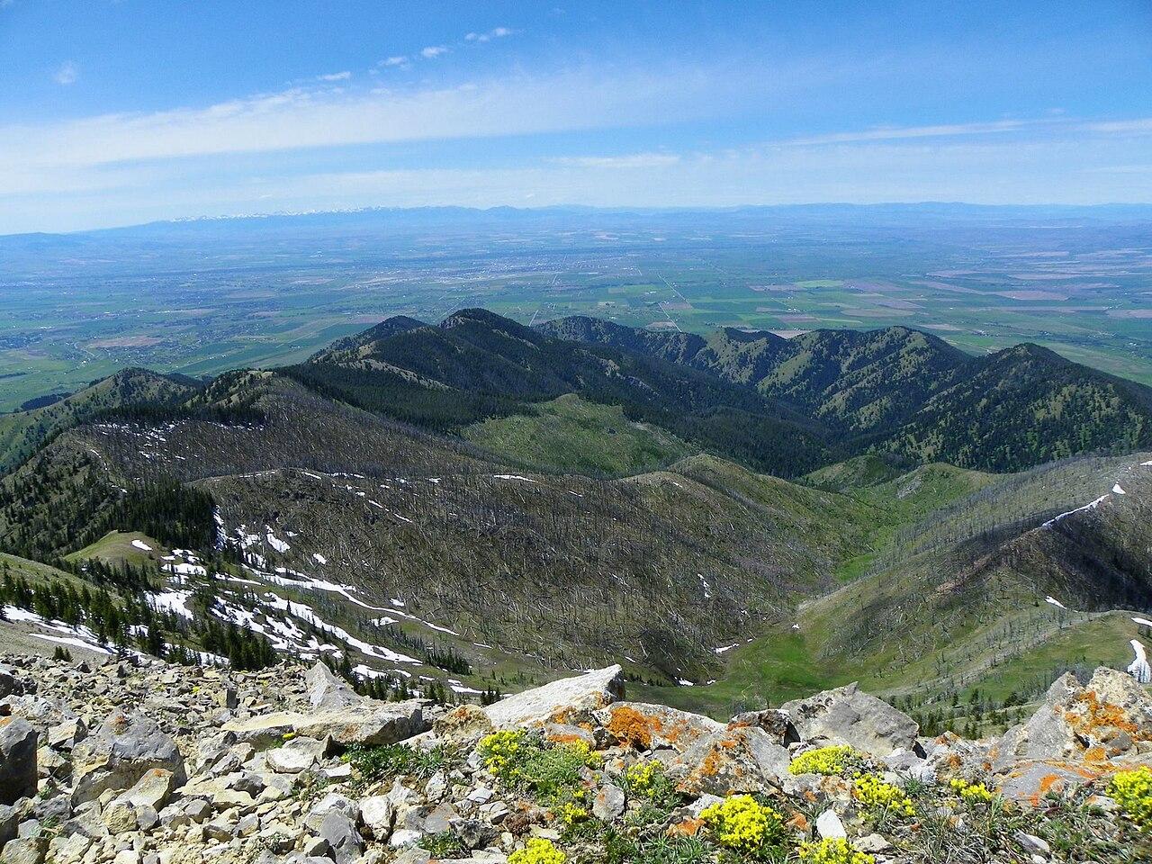 Bozeman, MT from Saddle Peak in the Bridger Mountains