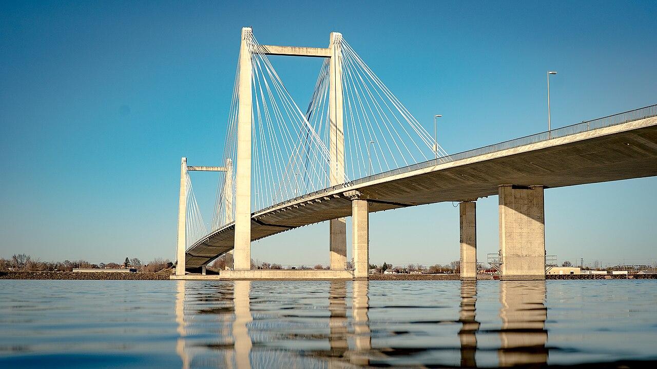 The Ed Hendler, or "Cable Bridge", spanning the Columbia River between Kennewick and Pasco, Washington.
