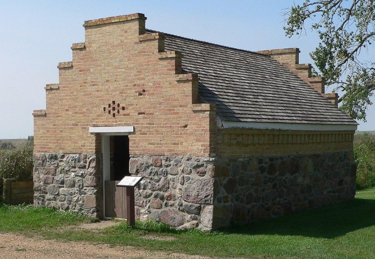 Fort Sisseton State Park, in Marshall County, South Dakota: magazine, seen from the northeast.