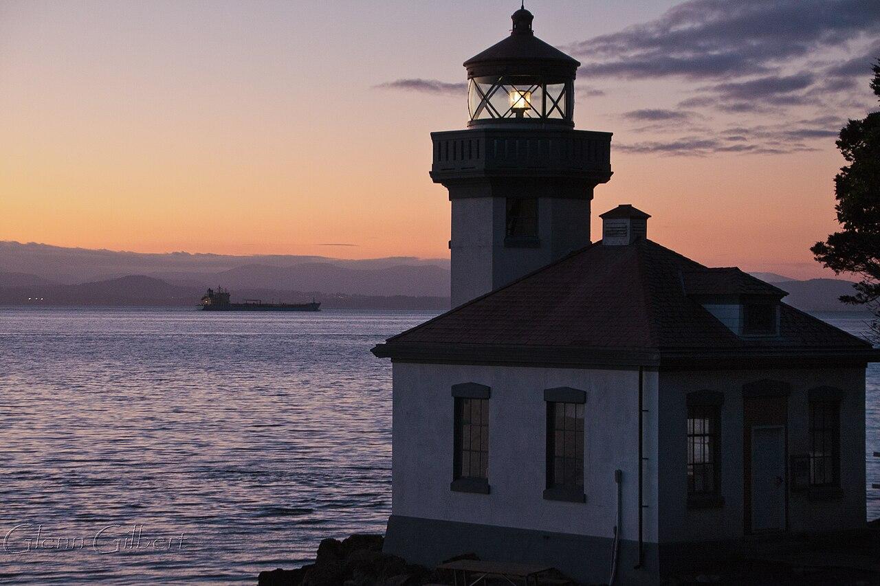 Lime Kiln Lighthouse, Overlooking Haro Strait, San Juan Island, Washington State
