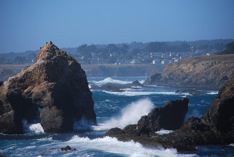 View of Mendocino from Little River, California
