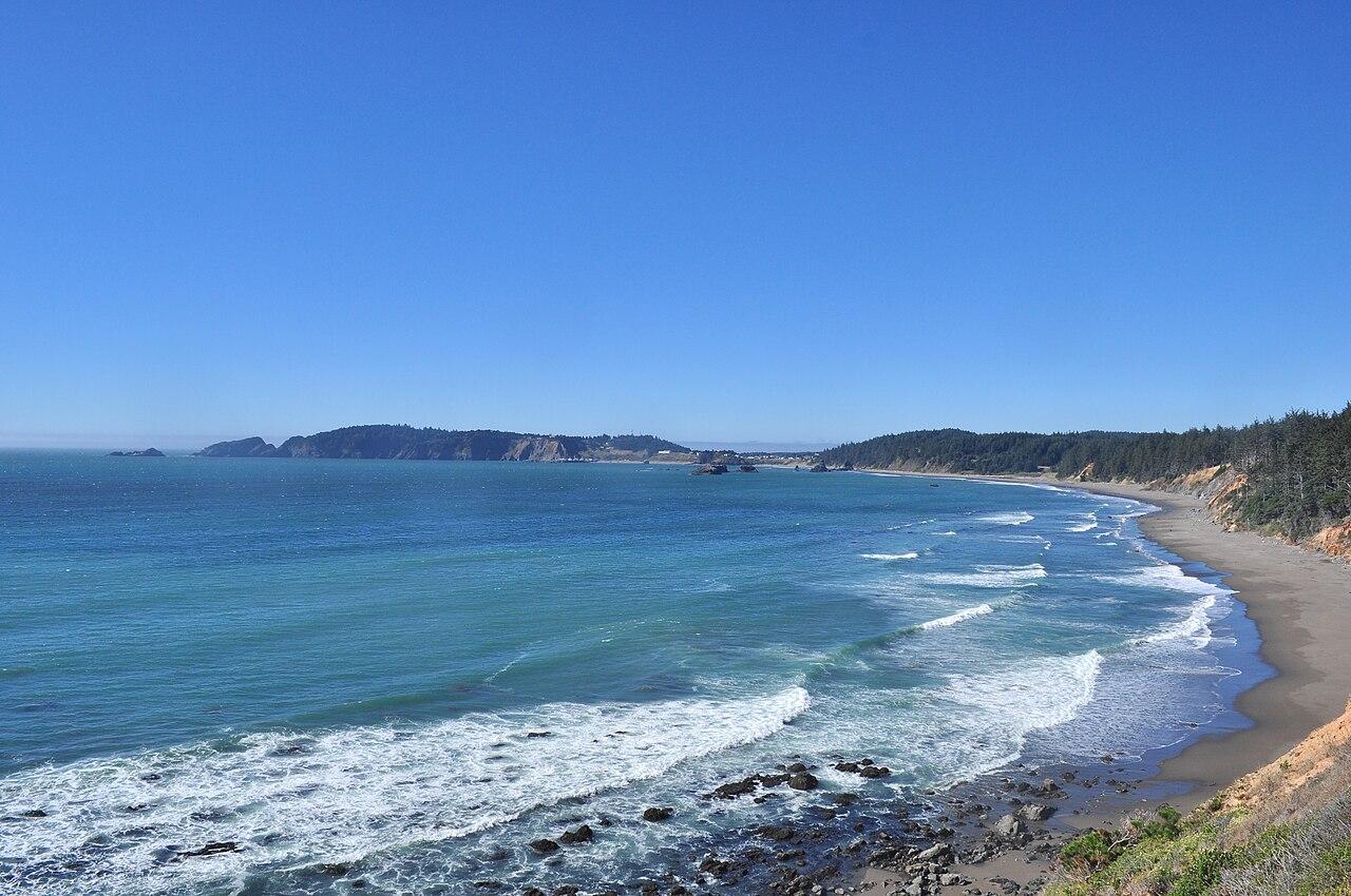 Port Orford, Orego, seen from south along the coast.