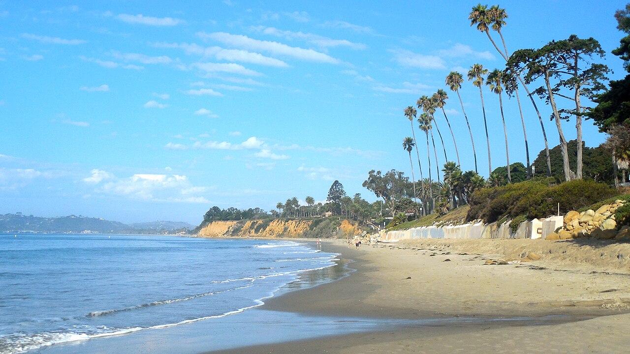 Westward View of Butterfly Beach, Santa Barbara, California.