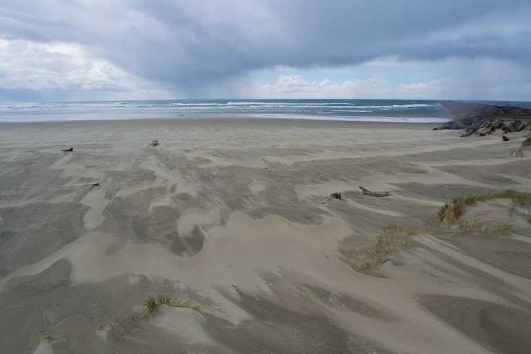 South Beach at low tide in Newport, Oregon
