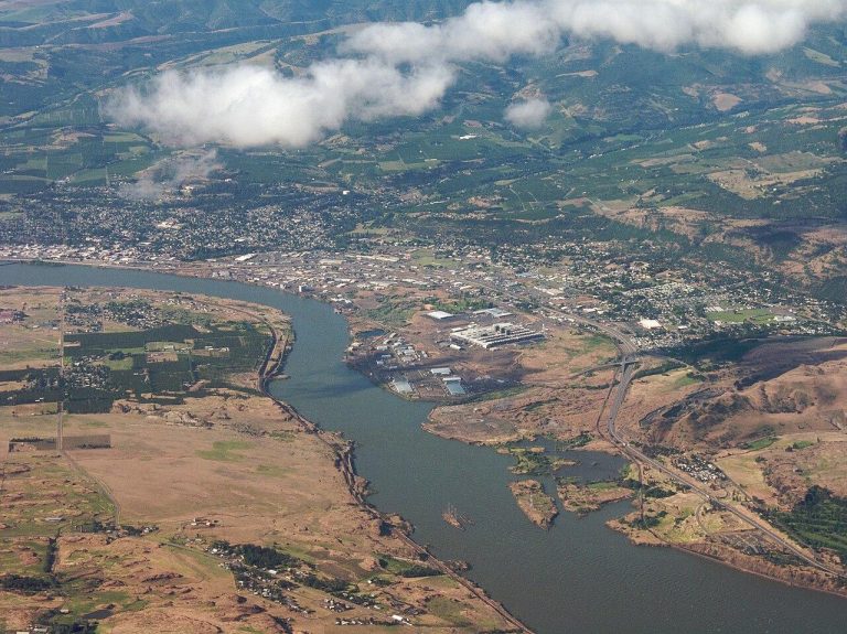 Aerial View of The Dalles, Oregon
