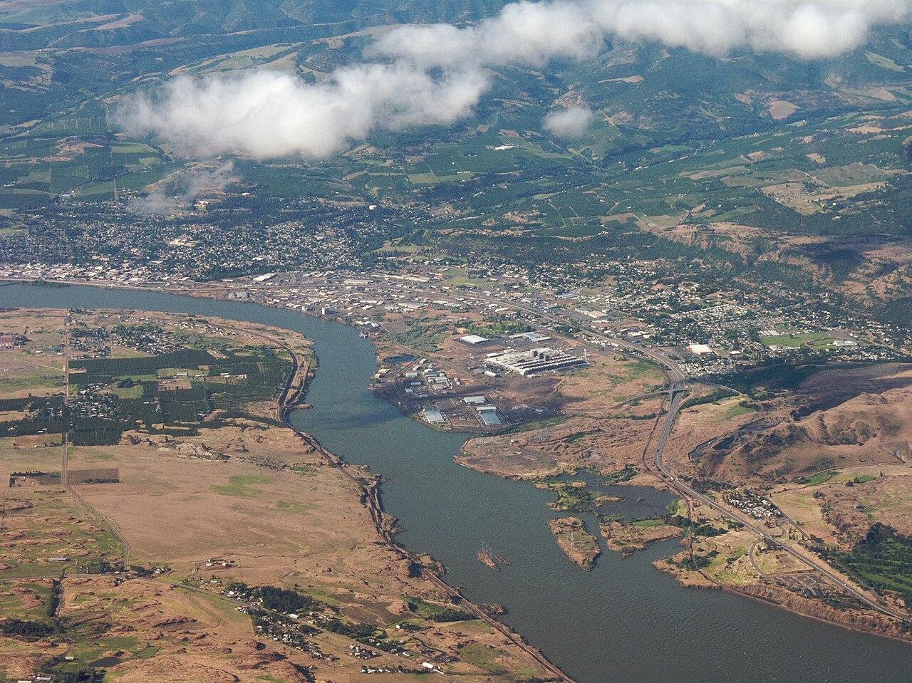 Aerial View of The Dalles, Oregon