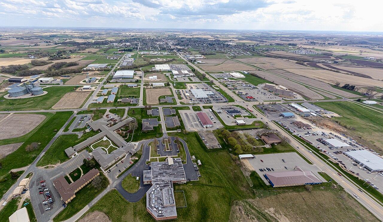 iroqua, Wisconsin skyline / aerial photo.