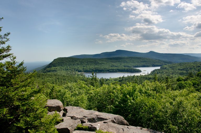 Looking west over North-South lake from Sunset Rocks.