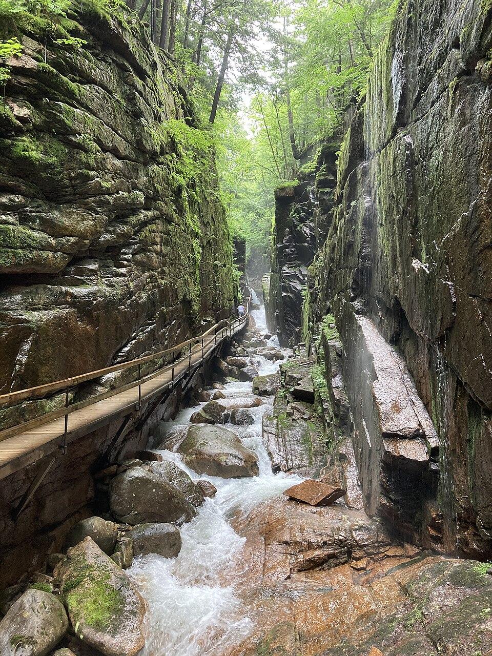 Flume Gorge in Franconia Notch State Park, New Hampshire.
