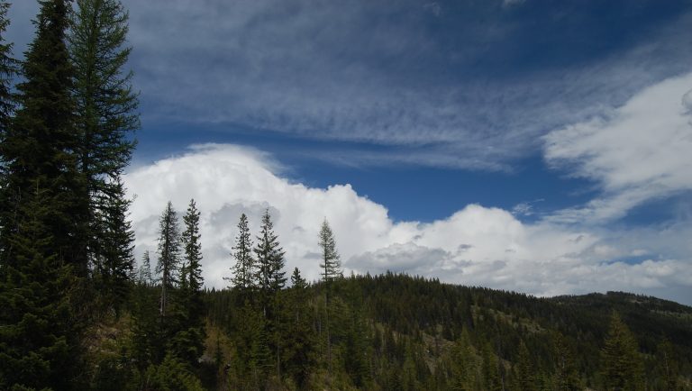 Clouds over the mountains near Lolo Pass