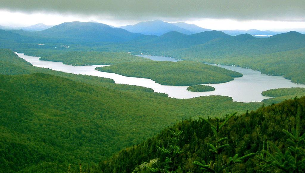 View of Lake Placid from the summit of Little Whiteface Mountain in Wilmington.