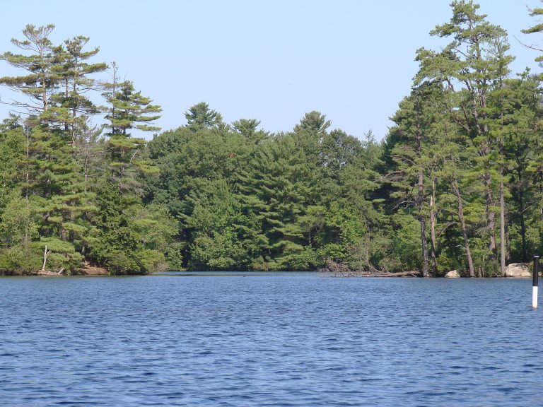 Pawtuckaway Lake with wooded islands