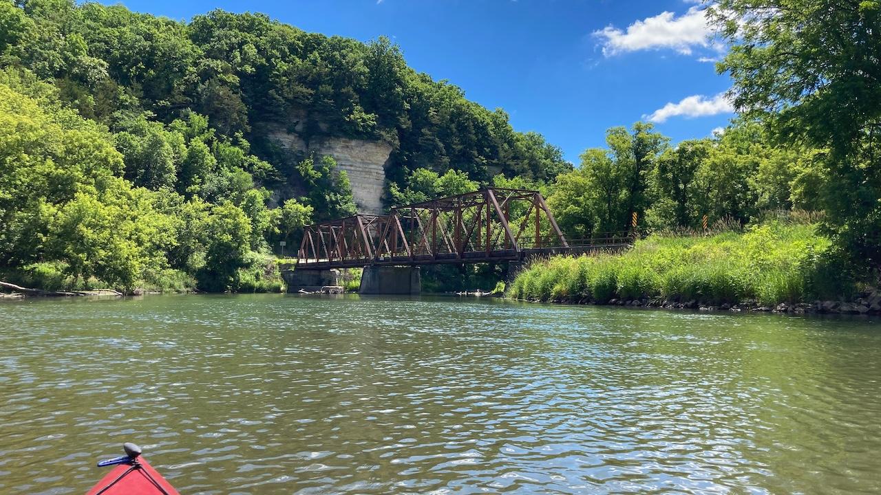 Kayaking on the Upper Iowa River near Dekorah