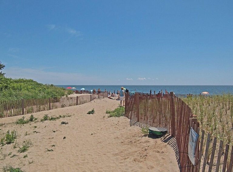 Hammonasset Beach State Park, Small sand dunes before the beach, Connecticut, USA