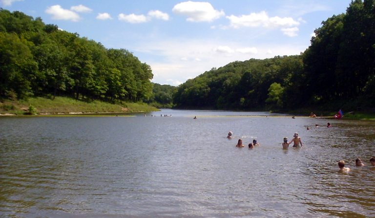 Lake Lincoln and its wooded shoreline at Cuivre River State Park