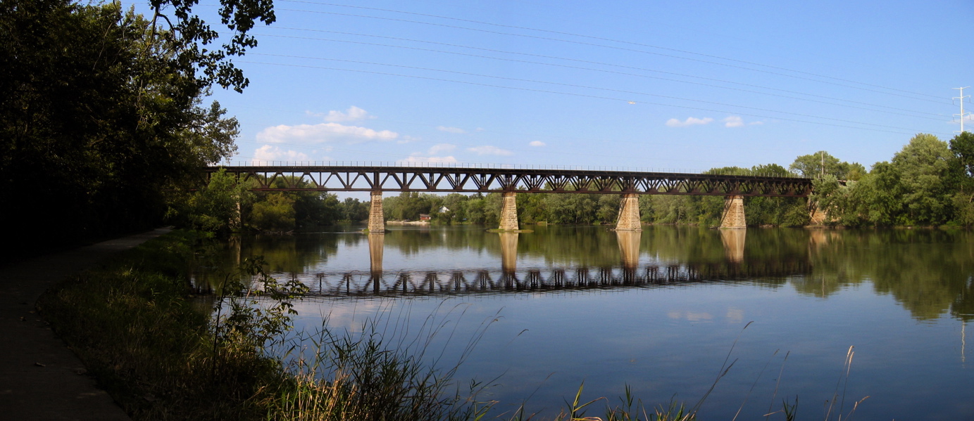 Bridge crossing the Fox River along the Fox River Trail corridor