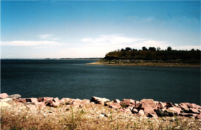 Outdoor landscape at Lake Sakakawea in North Dakota